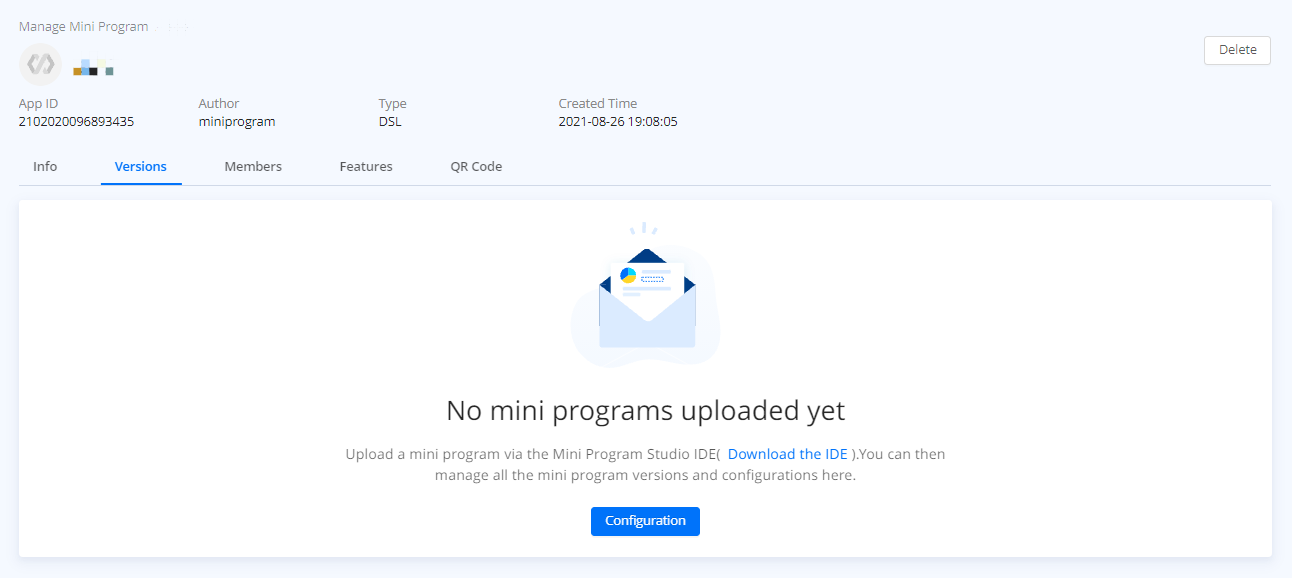 (Optional) Configure mini programs | Platform User's Guide | Documentation