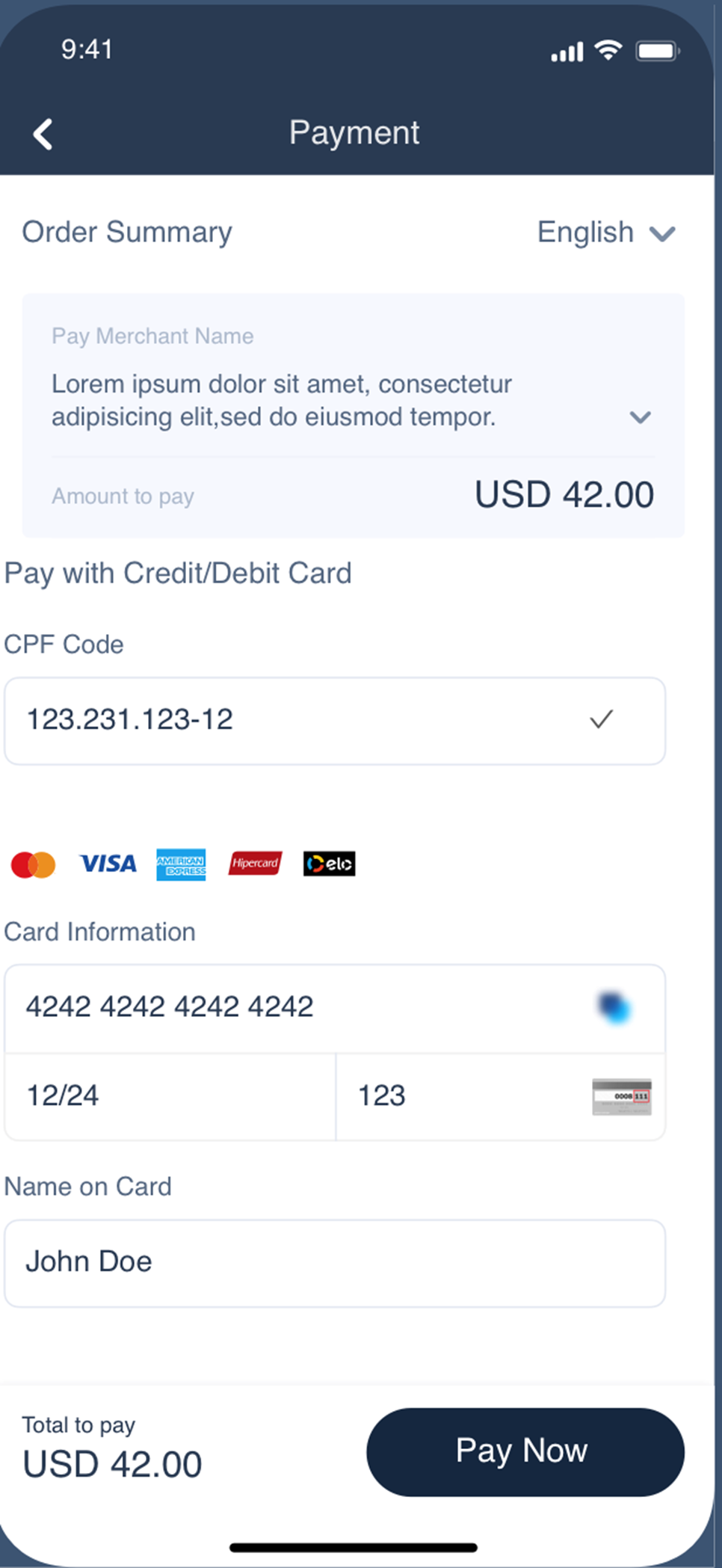 Card | Checkout Payment | Alipay Docs