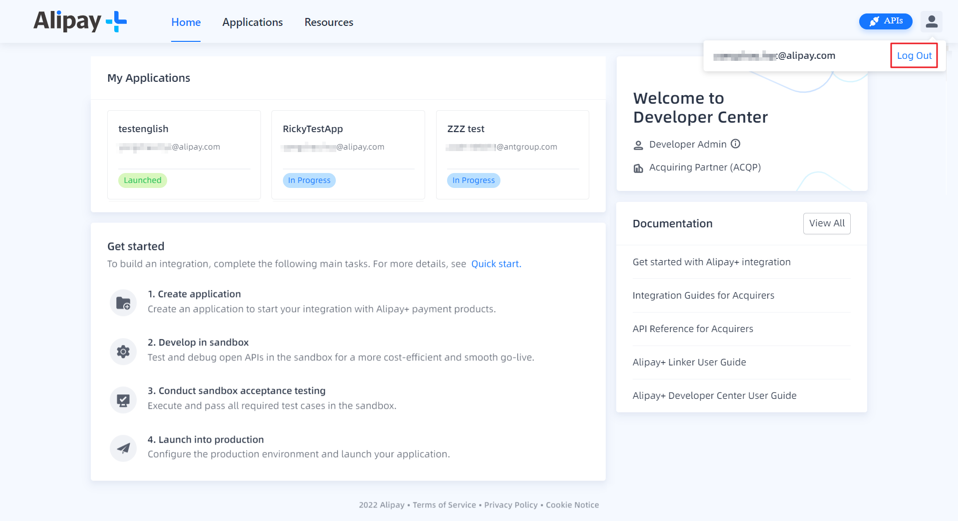 Log in | Alipay+ Developer Center User Guide for ACQPs | Alipay+ Docs