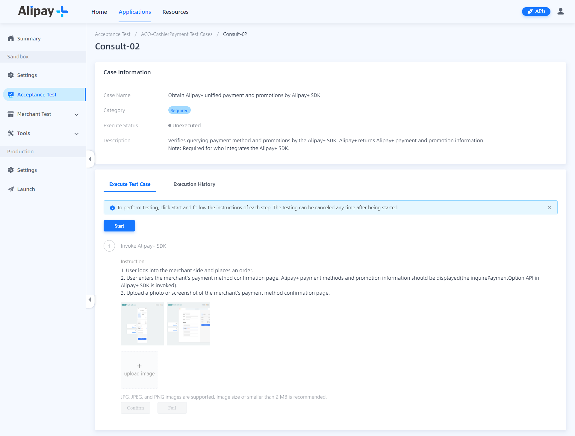 Conduct sandbox acceptance testing | Alipay+ Developer Center User ...