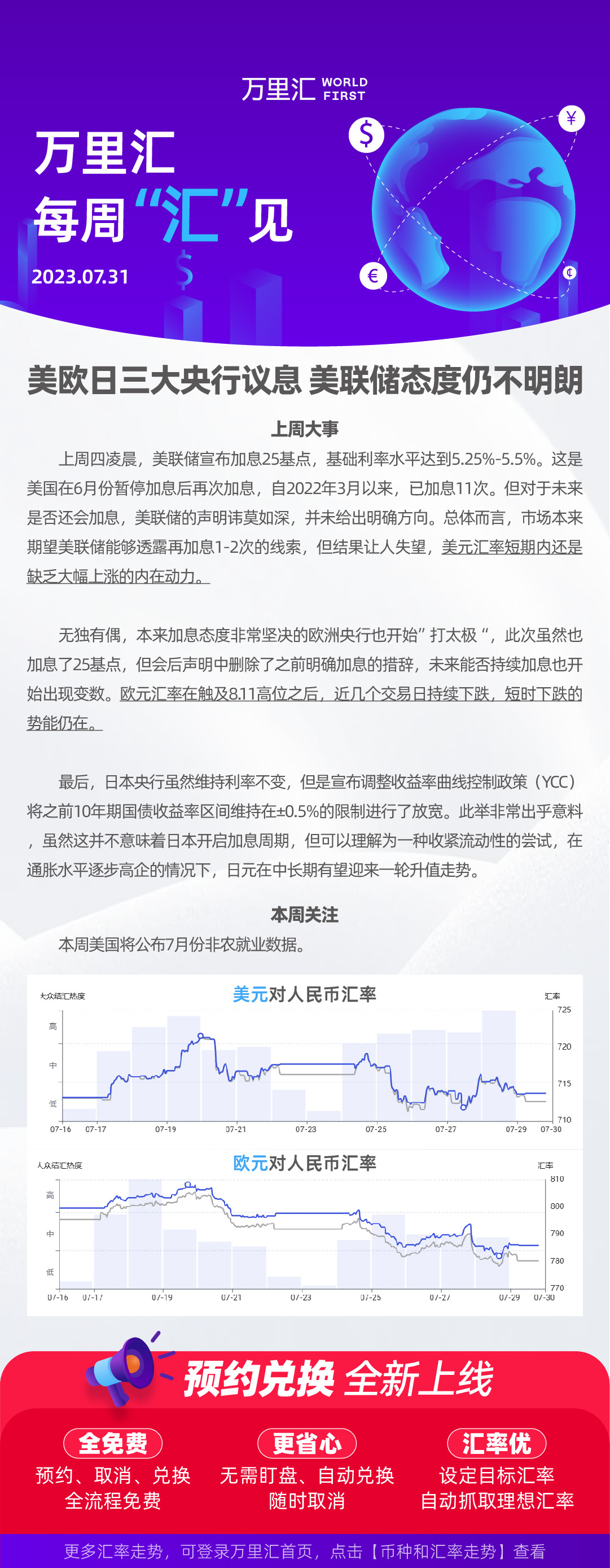 230731 - 美欧日三大央行议息 美联储态度仍不明朗