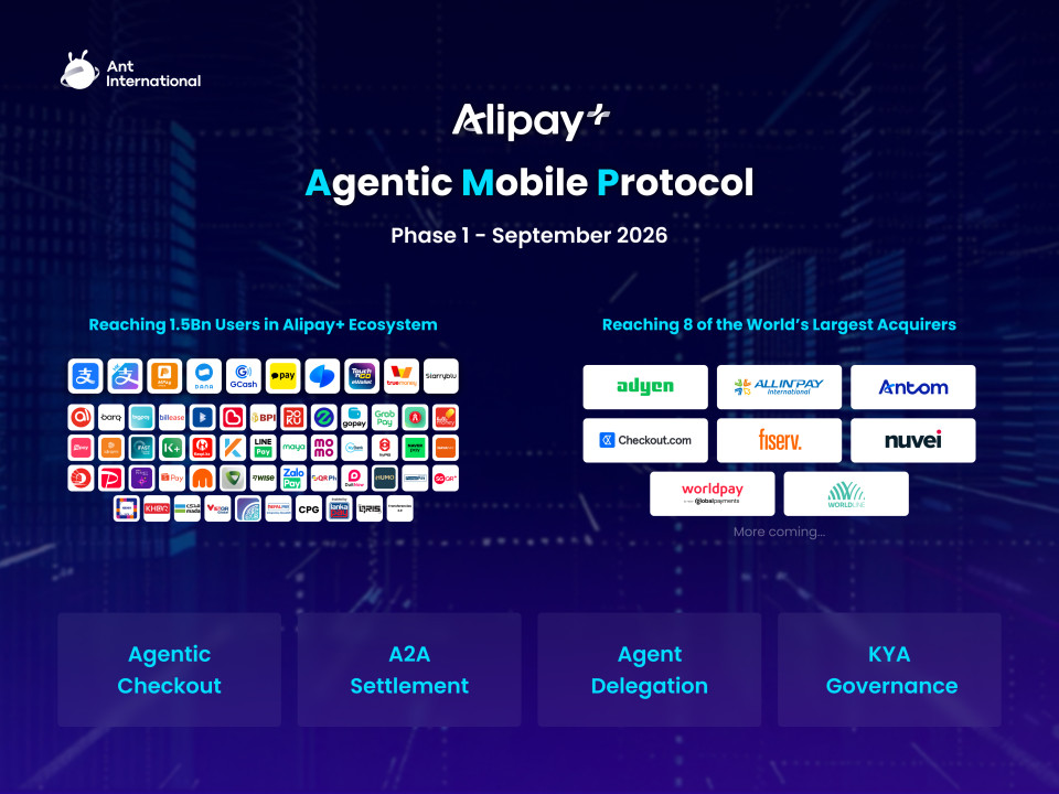 Ant International's Agentic Mobile Protocol Rolls Out Globally with Wallets and Acquirers; Initiating Collaboration on KYA Interoperability Framework with Mastercard and Visa