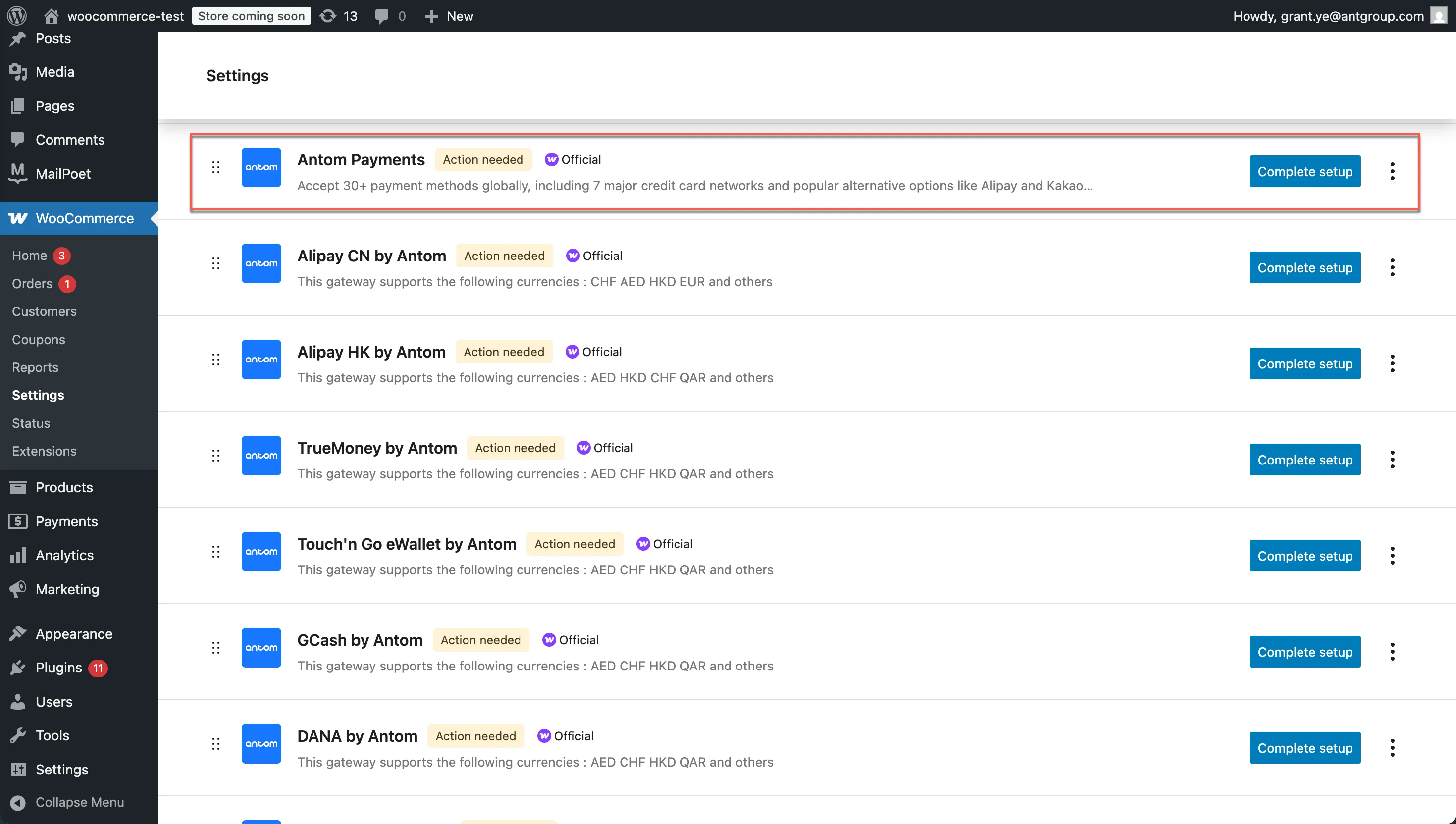 WooCommerce plugin product overview | Plugins | Antom Docs